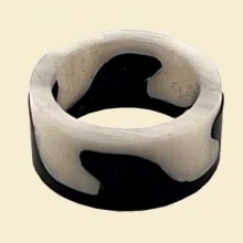 Black White Round 18.1mm x 8.3mm Acrylic Ring for Pipe Making rar45