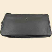 Dunhill White Spot Black Leather Combination Pipe Tobacco Pouch PA2004