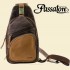 Passatore Brown and Grey Canvas Pipe and Cigar Body Bag with Adjustable Shoulder Strap 639964