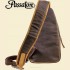 Passatore Brown and Grey Canvas Pipe and Cigar Body Bag with Adjustable Shoulder Strap 639964
