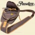 Passatore Brown and Grey Canvas Pipe and Cigar Body Bag with Adjustable Shoulder Strap 639964