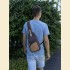 Passatore Brown and Grey Canvas Pipe and Cigar Body Bag with Adjustable Shoulder Strap 639964
