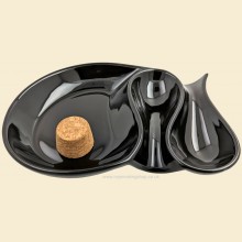 Ceramic Black 2 Pipe Rest Knocker Ashtray 520745