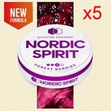 Nordic Spirit Forest Berries Tobacco-Free Nicotine Pouches 9mg 5 x 13g Packs
