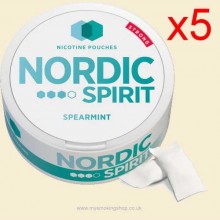 Nordic Spirit Spearmint Tobacco-Free Nicotine Pouches 9mg 5 x 13g Packs