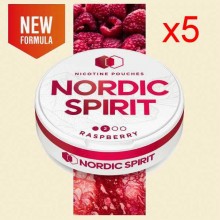 Nordic Spirit Raspberry Tobacco-Free Nicotine Pouches 6mg 5 x 13g Packs