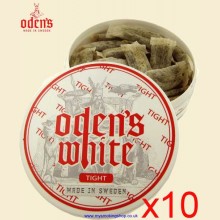 Odens Extreme White TIGHT Smokeless Chew Tobacco Bags 10 x 20g Packs