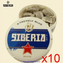 Siberia Extremely Blue WHITE Smokeless Chew Tobacco Bags 10 x 15g Packs