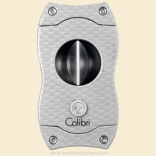 Colibri V-Cut Silver Carbon Fibre Print 60 Ring Gauge Cigar Cutter