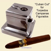 Stainless Steel Duo Combination Cuban Cut and Straight Cut Table Top Cigar Cutter