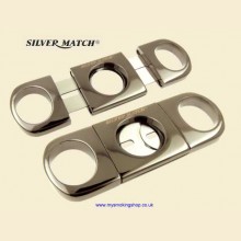 Silver Match Canary Quality Gunmetal Double Blade Cigar Cutter