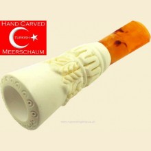 Hand Carved Turkish Meerschaum 42 Ring Gauge Cigar Holder mch33