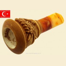 Hand Carved Turkish Meerschaum 52 Ring Gauge Cigar Holder mch34