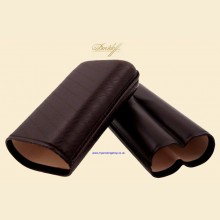 Davidoff Classic Essentials Enjoyment Brown Leather Telescopic 2-finger Robusto Cigar Case 106768