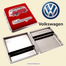 Volkswagen Bulli Red Suede Chrome King Size Cigarette Case