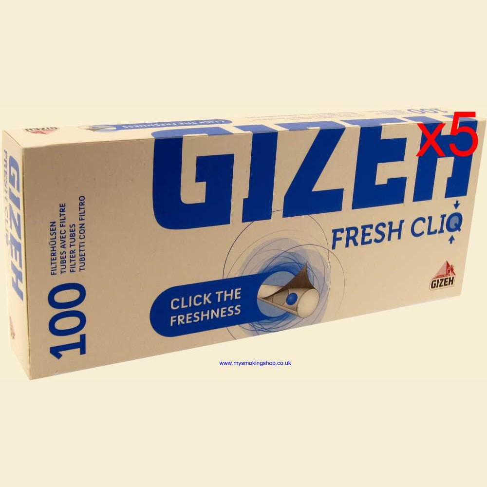 Gizeh Fresh Cliq King Size Cigarette Tubes 5 Boxes of 100