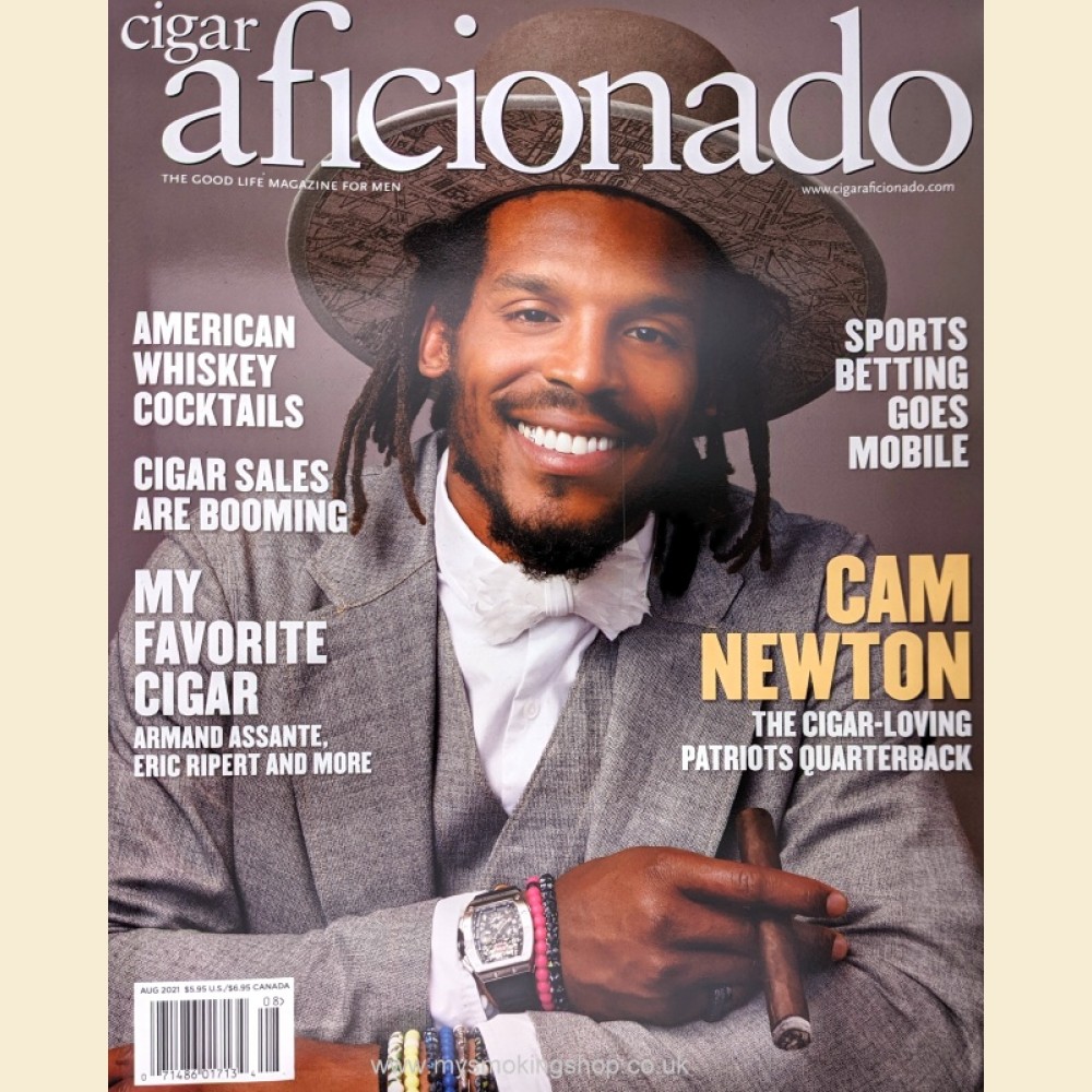 Cigar Aficionado Magazine August 2021 - Cam Newton Cover