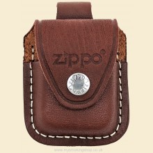 Zippo Brown Leather Belt Hoop Lighter Case LPLB
