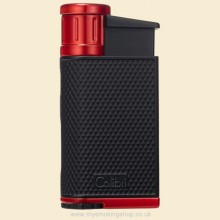 Colibri Evo Black and Red Single Angled Jet Flame Cigarette Lighter