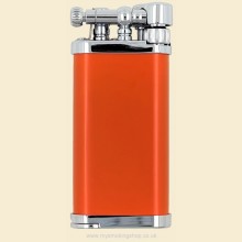 IM Corona Old Boy Metallic Orange Chrome Plated Flint Pipe Lighter 643107