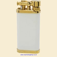 IM Corona Old Boy White Gold Plated Flint Pipe Lighter 645110