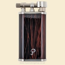 Peterson Brown Marble Lacquer Flint Gas Pipe Lighter