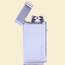 Silver Match Balham Chrome Dual Arc Electronic Cigarette Lighter