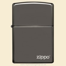 Zippo Ebony with Logo Regular Petrol Lighter 24756ZL
