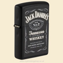 Zippo Jack Daniels 3D Logo Black Matte Regular Petrol Lighter 49281