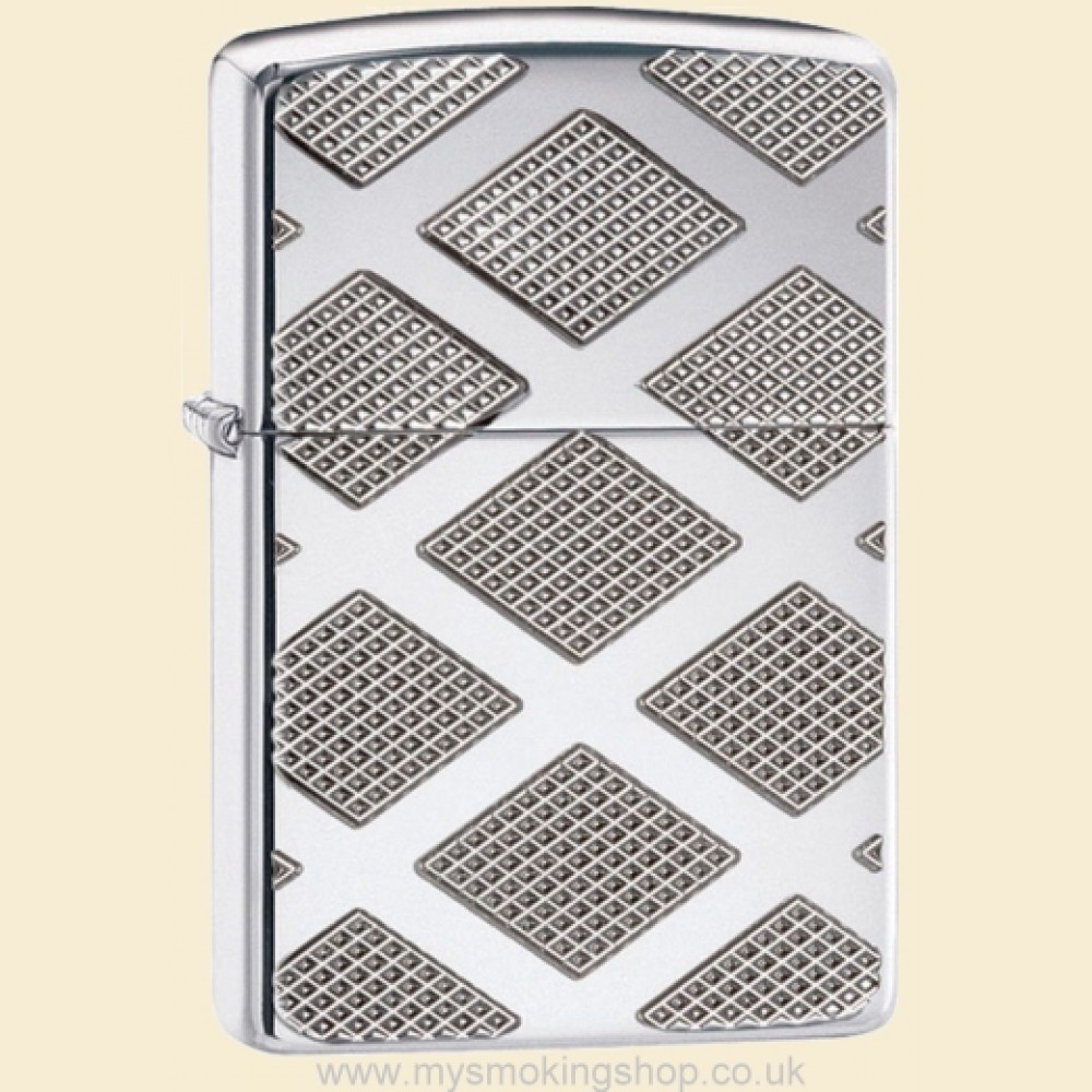 Zippo Armor Case Carved Chrome Diamond High Polish Chrome Regular ...