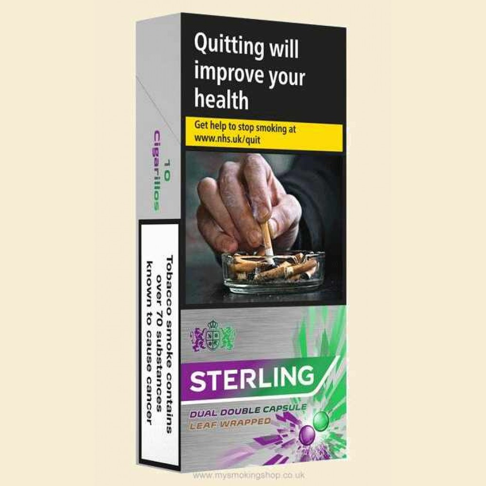 Sterling Dual DOUBLE Capsule Leaf Wrapped Filter Pack of 10 Cigarillos