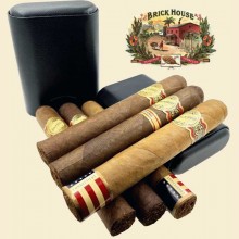 Brick House Mighty Mighty Sampler of 6 Cigars with Leather Craftsmans Bench Case