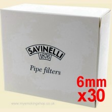 Savinelli 6mm Charcoal Pipe Filters Box of 30