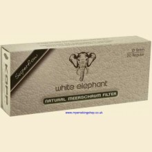 White Elephant 9mm Natural Meerschaum Pipe Filters Pack of 20