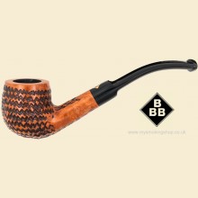 BBB Lightweight Carved Light Brown Rustic Small Bent Billiard Briar Pipe LC2