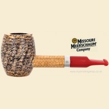 Missouri Meerschaum Corn Cob Carolina Gent Straight Pipe with Red Stem