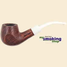 Mysmokingshop Jean Claude Premium 9mm Filter Brown Sandblast Bent Panelled Billiard Pipe JC208