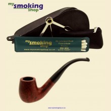 Mysmokingshop Smooth Bent Briar Pipe Starter Kit and Bag e