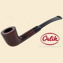 Orlik The 3/4oz Lightweight Smooth Brown Real Briar Curved Dublin Pipe OR1