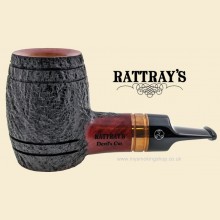 Rattrays Devils Cut 9mm Filter Rustic Black Straight Barrel Reverse Calabash Pipe