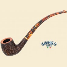 Savinelli Clarks Favourite Brownblast 6mm Filter Sandblast Bent Billiard Pipe