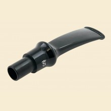 Stanwell Solid Black Saddle 14mm x 67mm Curved Acrylic Spare Pipe Mouthpiece with 9mm Filter Tenon ssm2