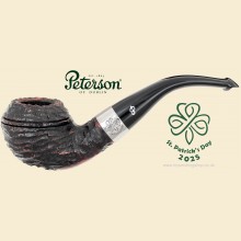 Peterson St Patricks Day 2025 Rusticated Bent Rhodesian Pipe 999