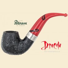 Peterson Dracula 9mm Filter Sandblast Black Bent Billiard Pipe 221