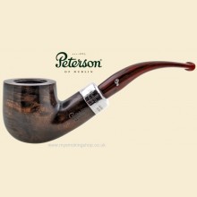 Peterson Ashford Silver Mounted Smooth Bent Pot Pipe 01