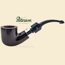 Peterson Deluxe Silver Mounted System Dark Bent Smooth Pot Pipe 1s
