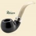 Peterson The Evening Series 9mm Filter Silver Mounted Army Smooth Ebony Bent Pipe 03