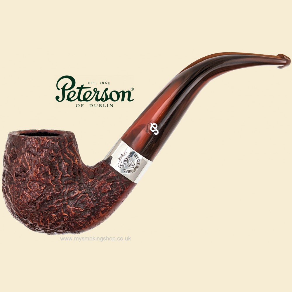 Peterson Irish Harp 9mm Filter Sandblast Bent Billiard Pipe 221