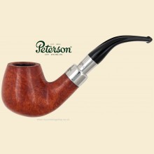 Peterson Walnut Silver Spigot Smooth Large Bent Brandy Pipe 68
