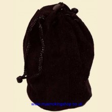 Mysmokingshop Black Velour Leather Drawstring Pipe Tobacco Pouch Bag